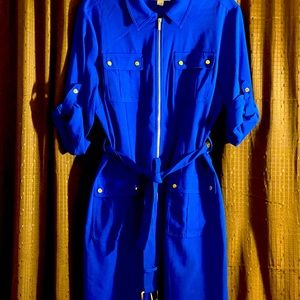 Michael kors royal blue dress brand new with tag…3 quarter sleeve with belt